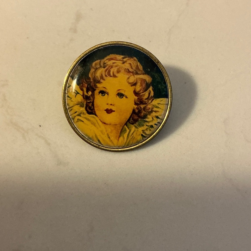Vintage Pididdly Links Angel Pin with Gold Trim